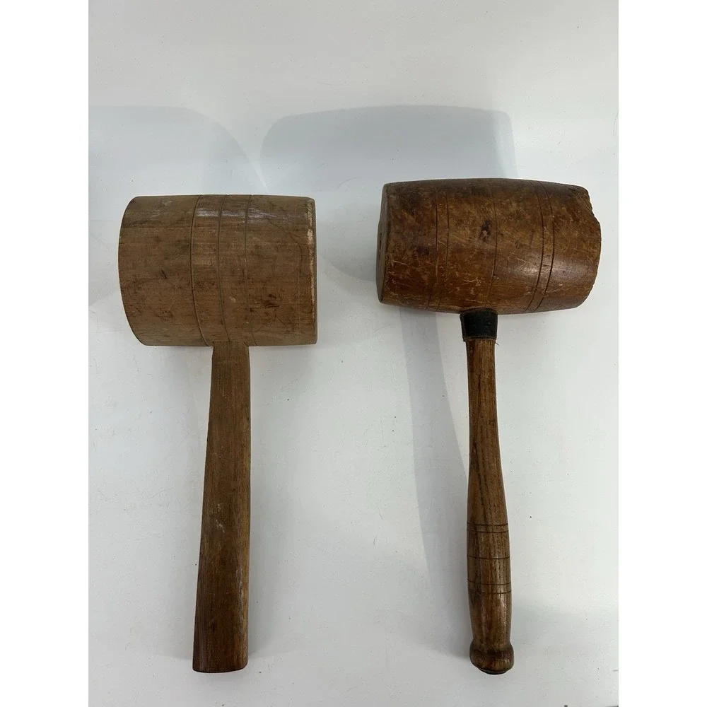 Antique Barrel Head Wooden Mallet 11